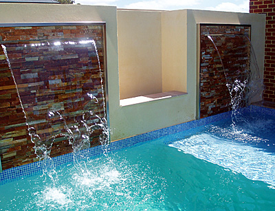 Water features painted with LUXAPOOL