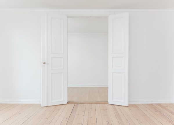 White doors painted with acrylic Gloss paint