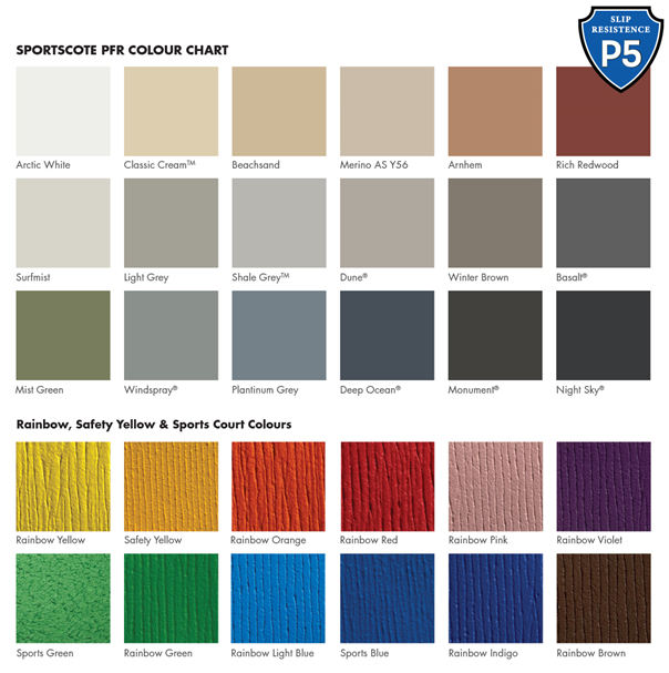 Choosing ACRYLMERIC® Sportscote PFR Colours